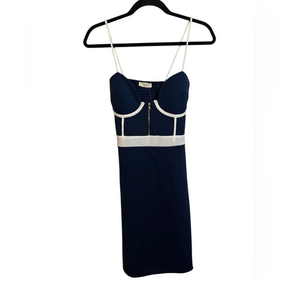 NWT Sarah La Navy Blue Nautical Sailor Open Back Dress - Picture 1 of 5